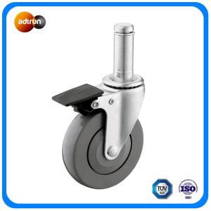 Light Duty PU Stem Caster Wheel with Brake